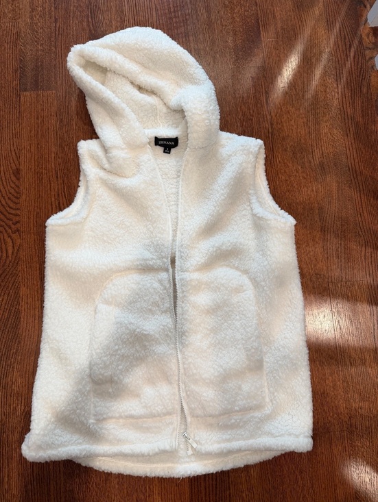 Jackets & Blazers - Zennana Soft White Sherpa Fleece Hooded Vest, Size Small